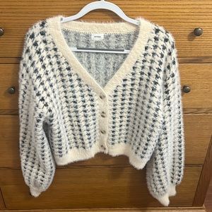 Black & Cream Houndstooth Cardigan